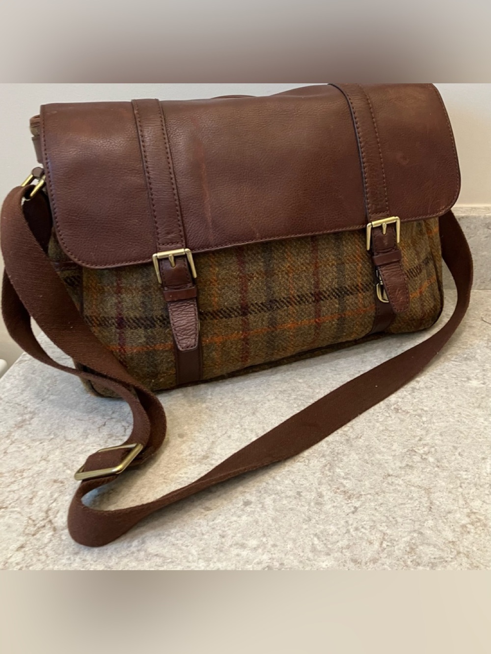 Fossil Men's Estate Harrison Tweed EW Messenger Bag